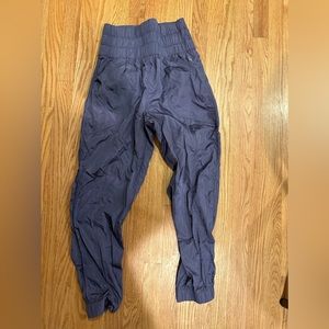 FREE PEOPLE MOVEMENT NEW JOGGERS, shiny blue/grey, never worn. Size small